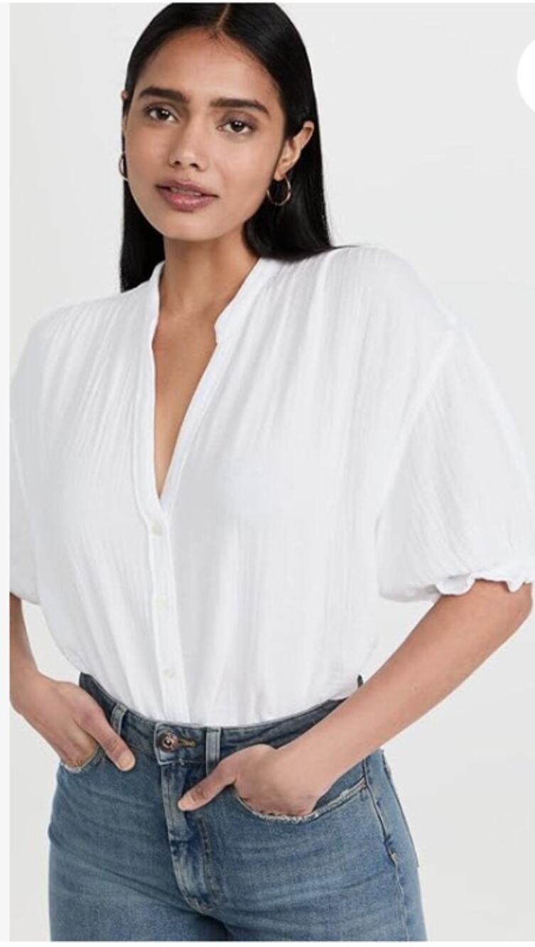 XIRENA Women's Alyss Shirt White Size XS Gauzy